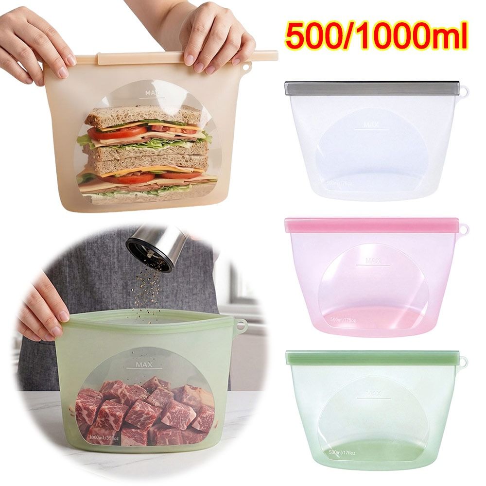 Food Storage Zipper Bags - Silicone Food Preservation Bag Moisture-proof Fresh-keeping