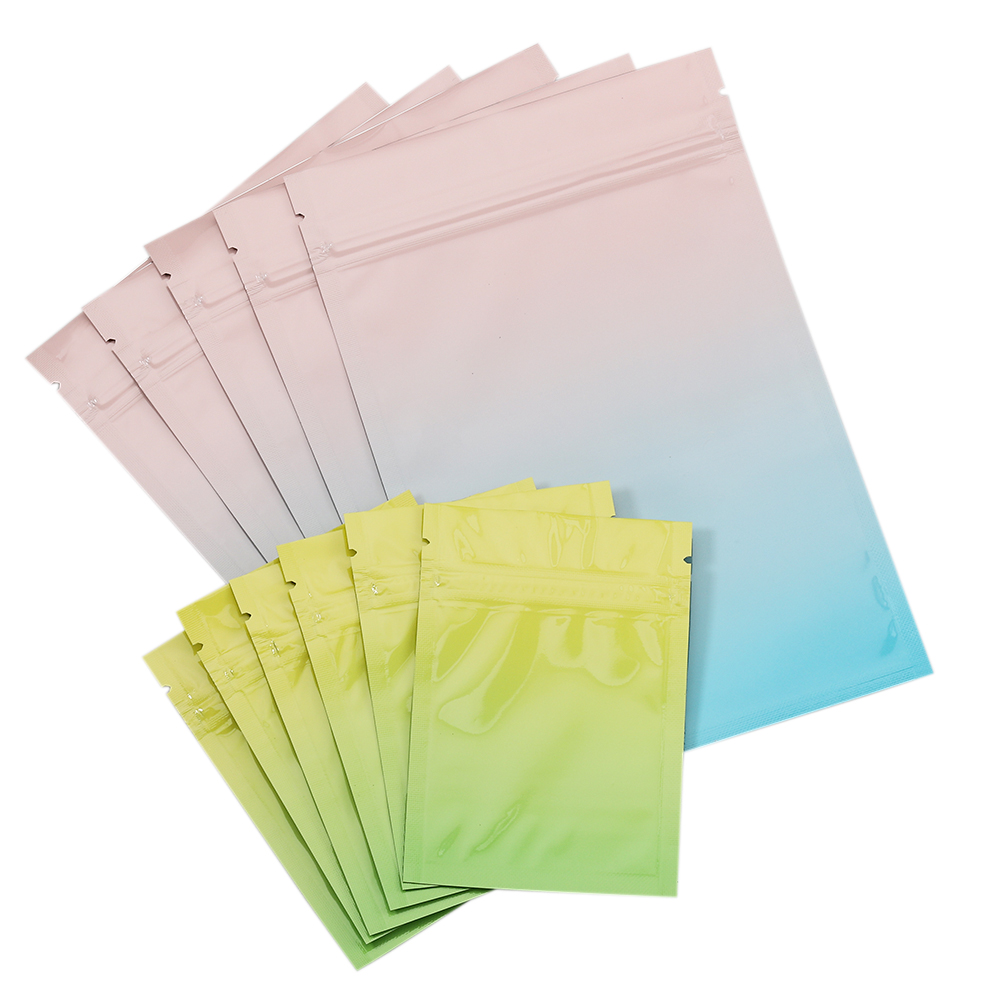 Food Storage Zipper Bags - 50pcs Gradient Zip Bags Opaque Plastic