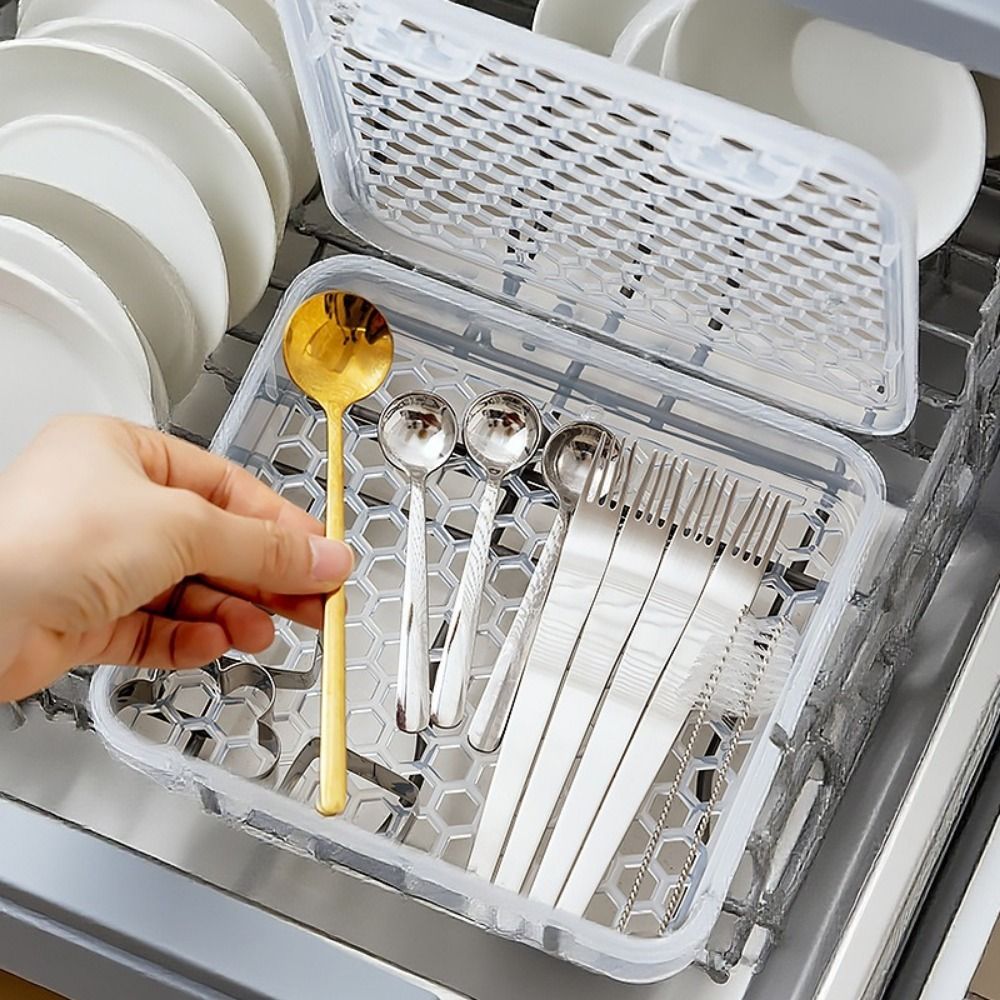 Food Storage Without Plastic - Hollow Out Dishwasher Tableware Cleaning Box