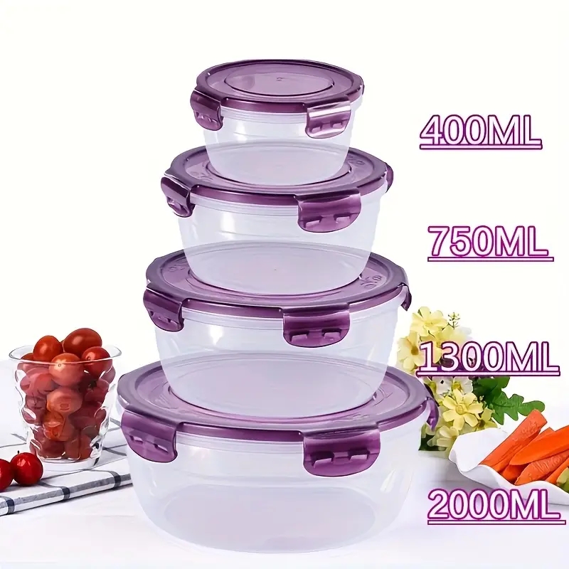 Food Storage Warehouse - 4 Plastic Food Storage Containers, Lunch