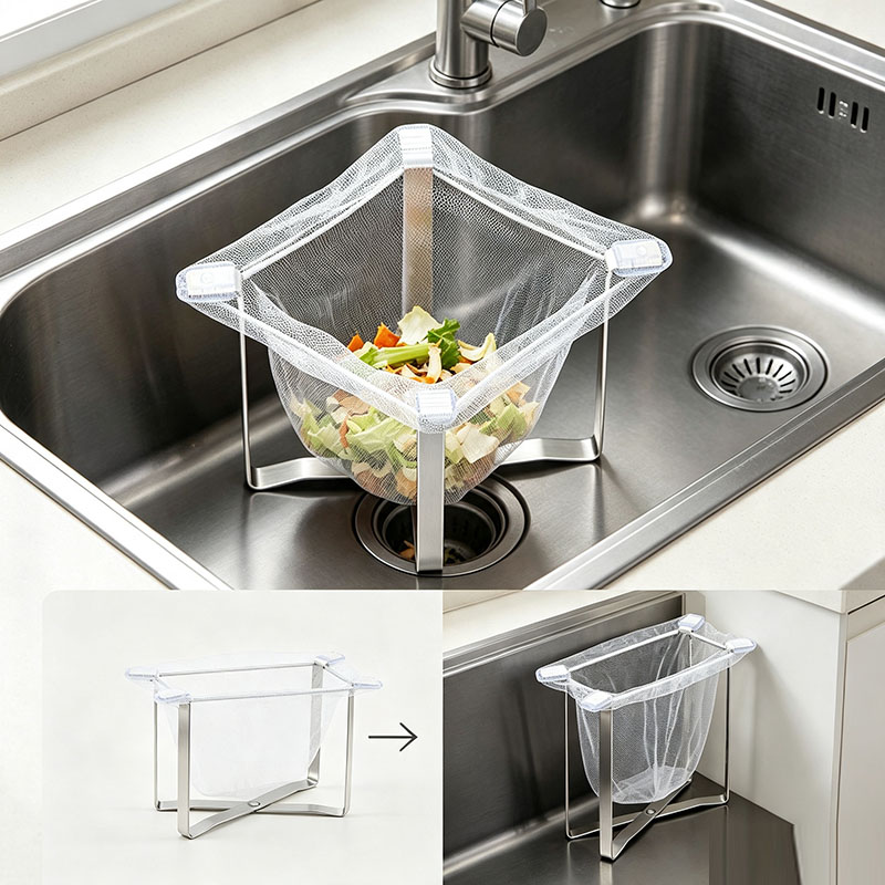 Food Storage Utensils - 1/2pcs Foldable Stainless Steel Garbage Bag
