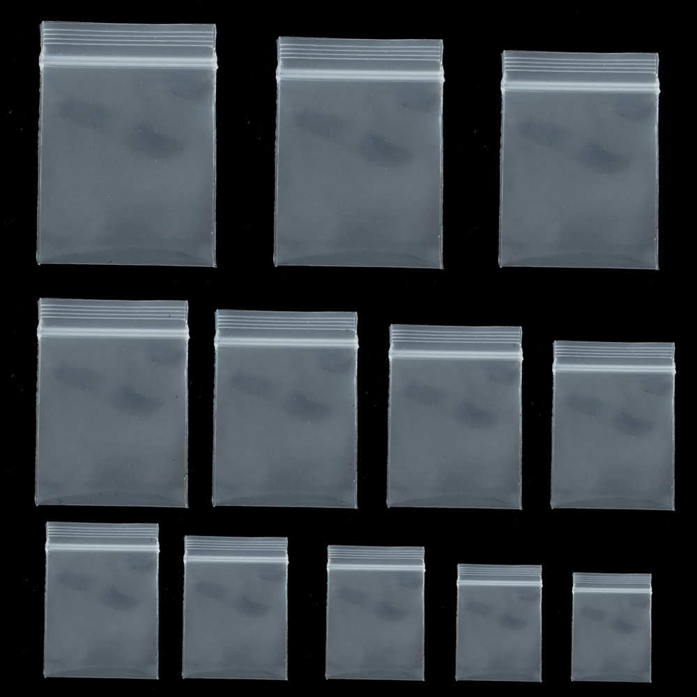 Food Storage Zipper Bags - 100Pieces Transparent Mini Small Plastic Zipper