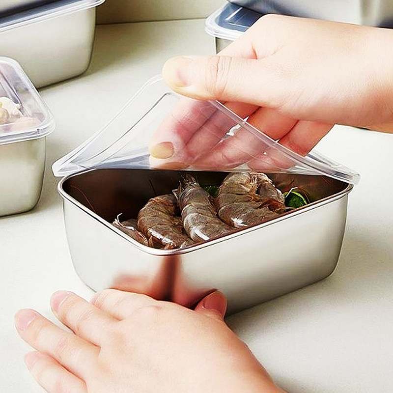 Food Storage Made Easy - 600ml Stainless Steel Refrigerator Food Storage