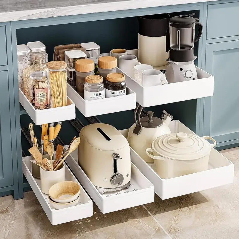 Food Storage Utensils - 1-2pcs Kitchen Organizer Pull Out Cabinet