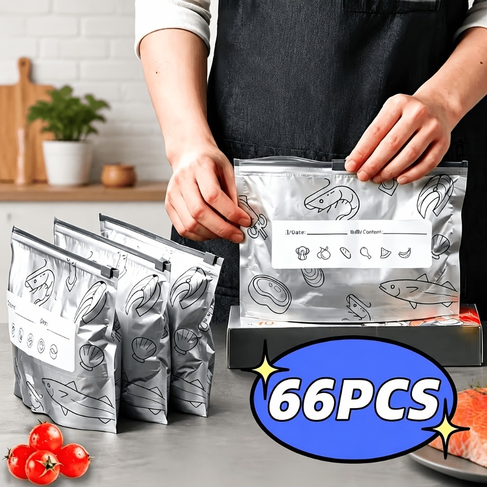 66Pcs Aluminum Foil Food Stora - Food Storage Zipper Bags recension och pris