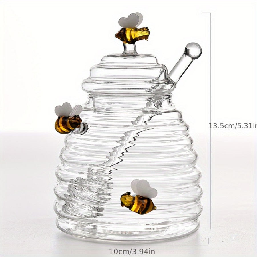 Glass Honey Jar with Dipper &  - Herb Keeper Container recension och pris