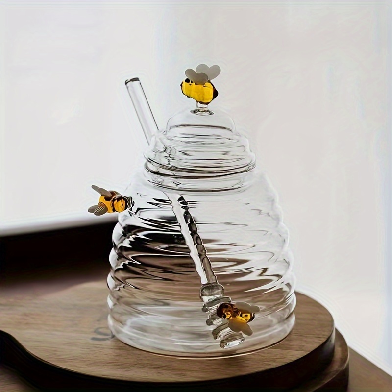 Glass Honey Jar with Dipper &  - Herb Keeper Container recension och pris