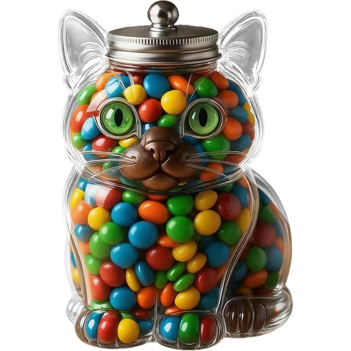 Cute Cat Shaped Glass Candy Ja - Food Storage Glass Containers recension och pris
