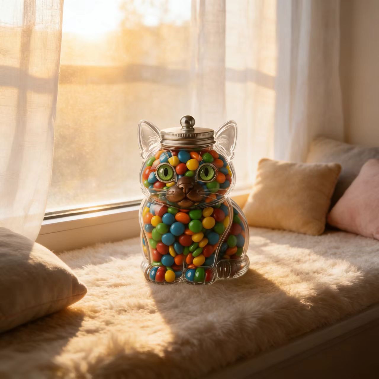 Cute Cat Shaped Glass Candy Ja - Food Storage Glass Containers recension och pris