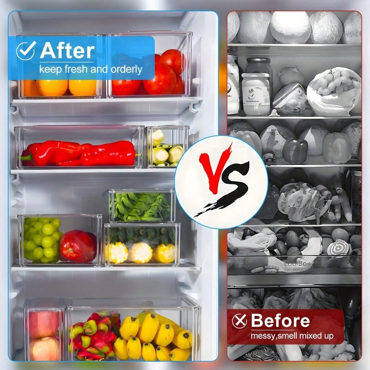 7/14 Pack Stackable Fridge Org - Food Storage Cabinet For Kitchen recension och pris