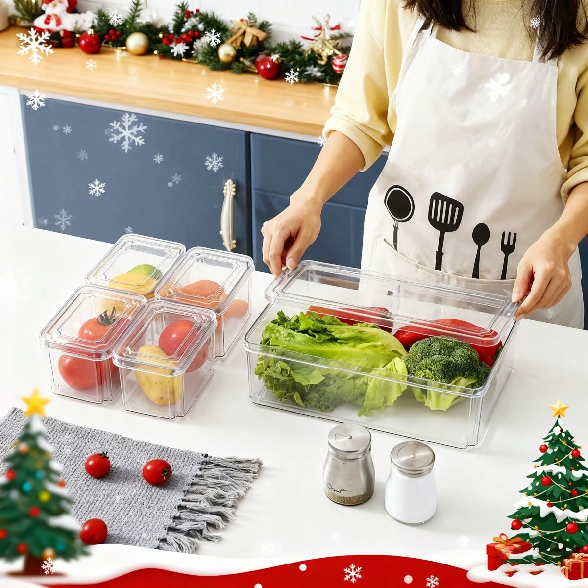 7/14 Pack Stackable Fridge Org - Food Storage Cabinet For Kitchen recension och pris