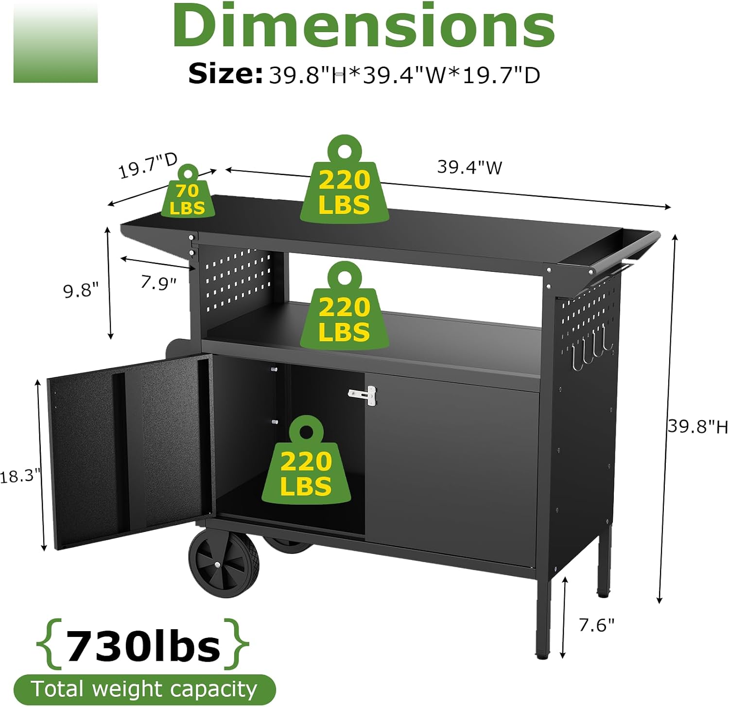 Outdoor Grill Cart Table With  - Food Storage Table recension och pris