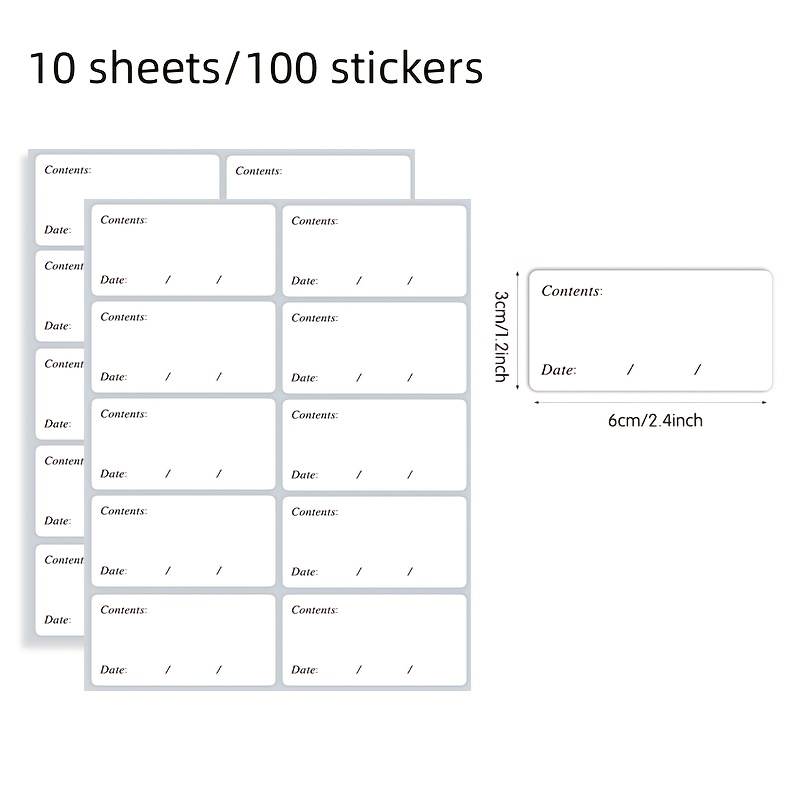 100pcs/10 sheets Waterproof Re - Food Storage Label recension och pris