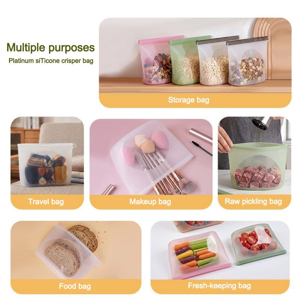 Silicone Food Preservation Bag - Food Storage Zipper Bags recension och pris