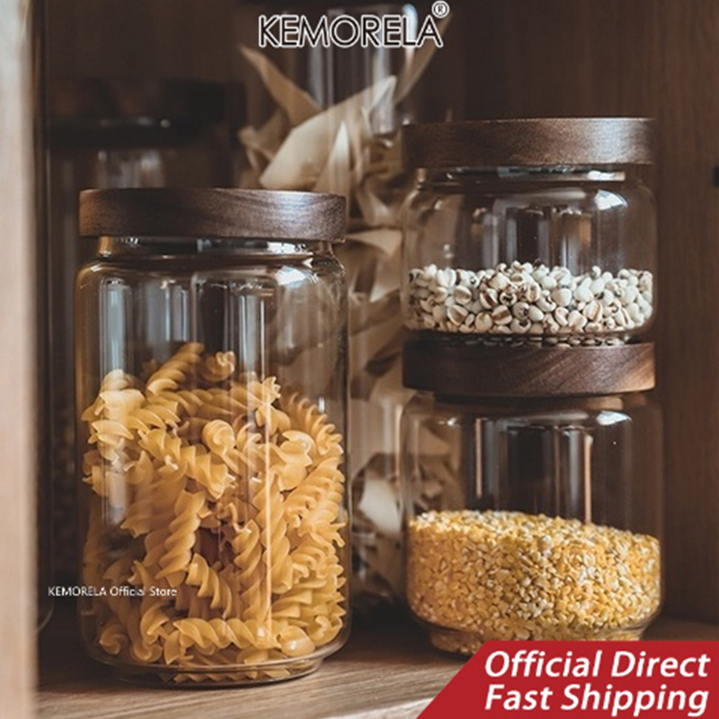 Wood Lid Glass Airtight Canist - Food Storage Glass Containers recension och pris