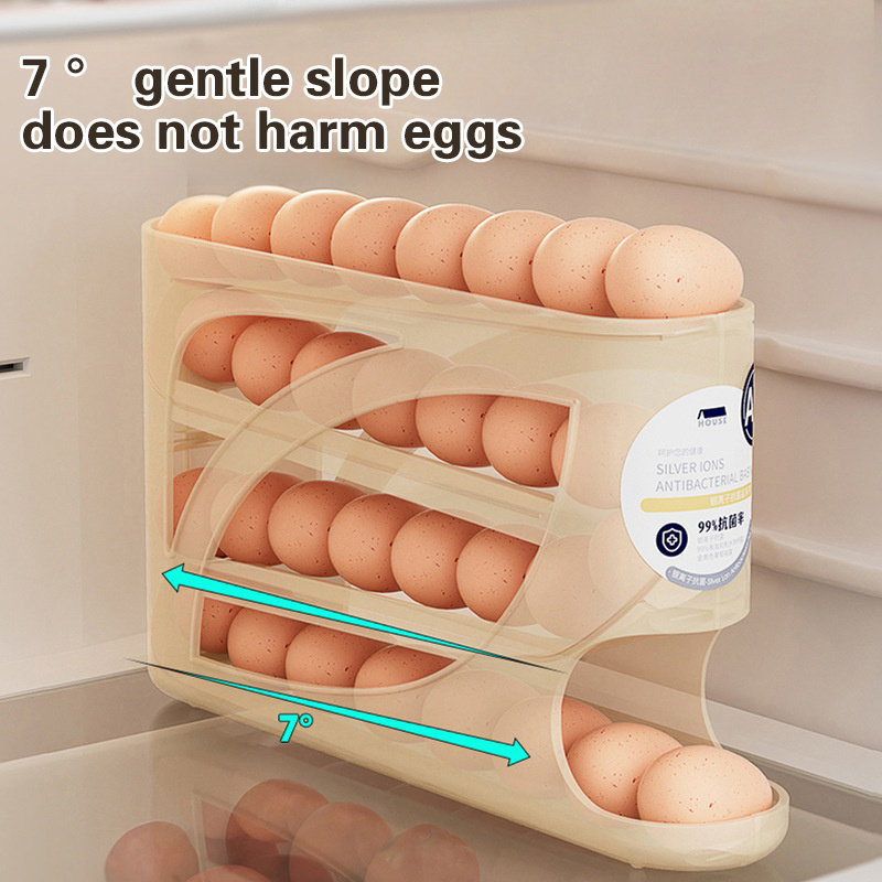 4 Layers Automatic Rolling Egg - Food Storage Rack For Kitchen recension och pris