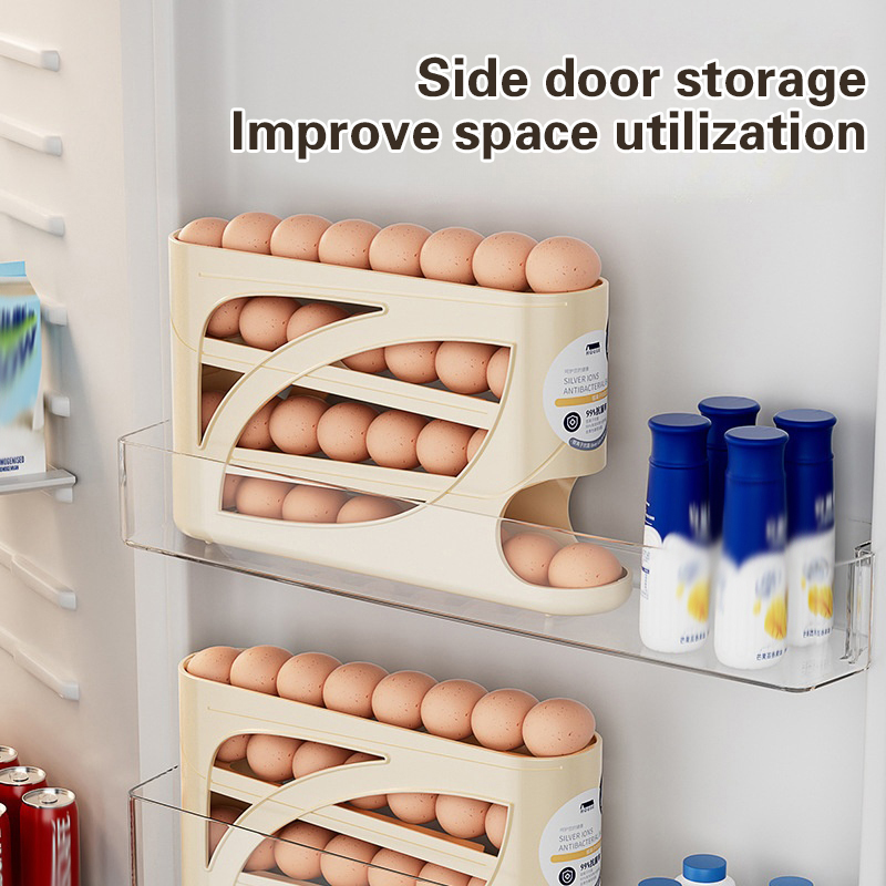 4 Layers Automatic Rolling Egg - Food Storage Rack For Kitchen recension och pris