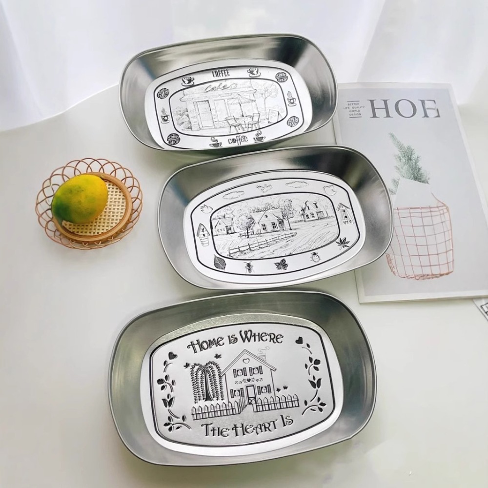2PCS Vintage American Tin Tray - Food Storage Table recension och pris