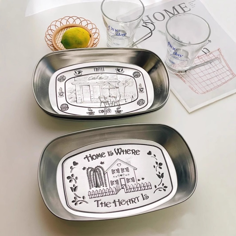 2PCS Vintage American Tin Tray - Food Storage Table recension och pris