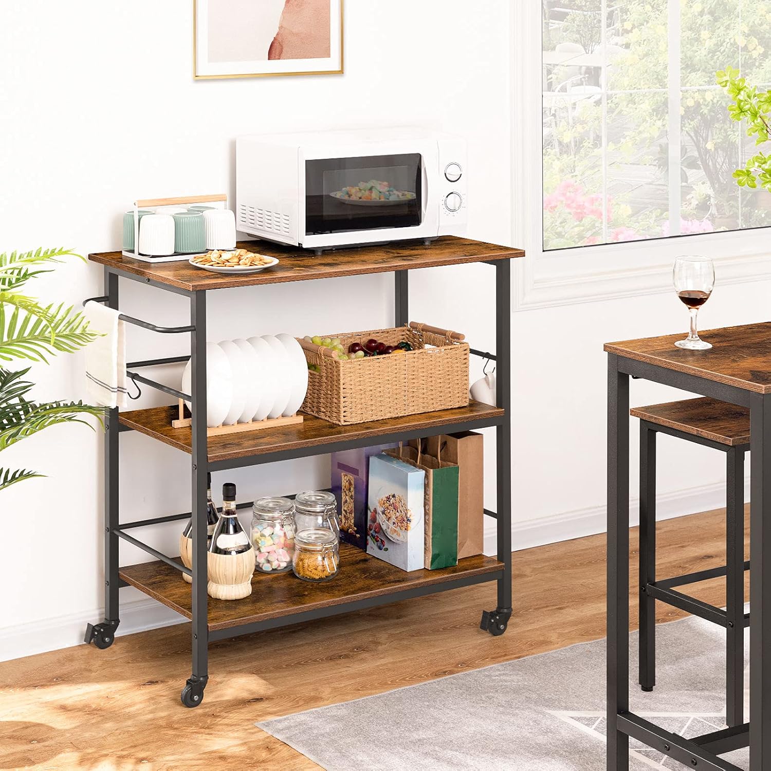 3 Tier Industrial Kitchen Isla - Food Storage Table recension och pris