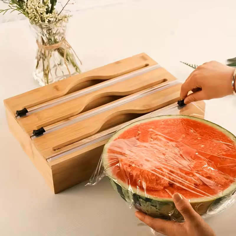 3 In 1 Bamboo Foil Cling Film  - Food Storage Cabinet For Kitchen recension och pris