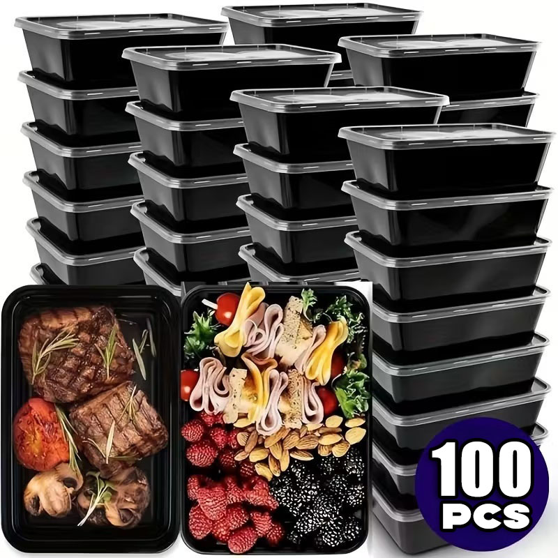 1-100pcs Black Disposable Food - Food Storage Made Easy recension och pris