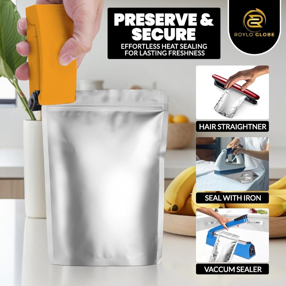 100pcs 2 Quart Mylar Bags with - Food Storage Long Term recension och pris
