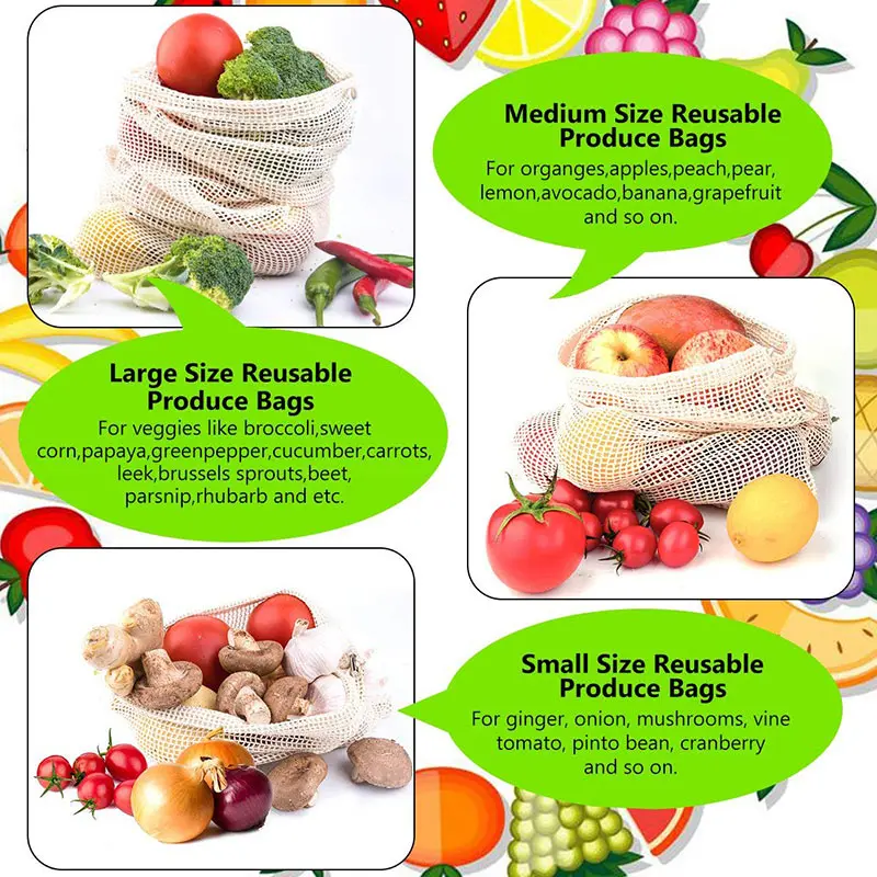 3 6 10pcs Reusable Produce Bag - Produce Bag Reusable Mesh recension och pris