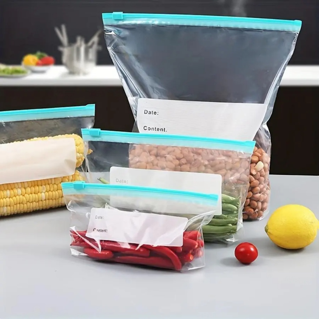 60pcs Reusable Fridge Fresh Ba - Food Storage Zipper Bags recension och pris