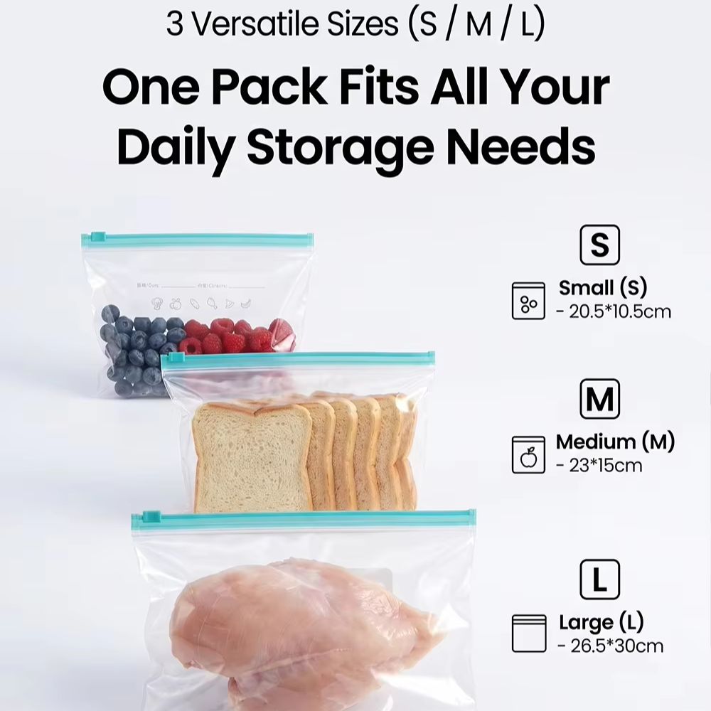 Zip Lock Food Storage Bags Thi - Food Storage Microwave Safe recension och pris