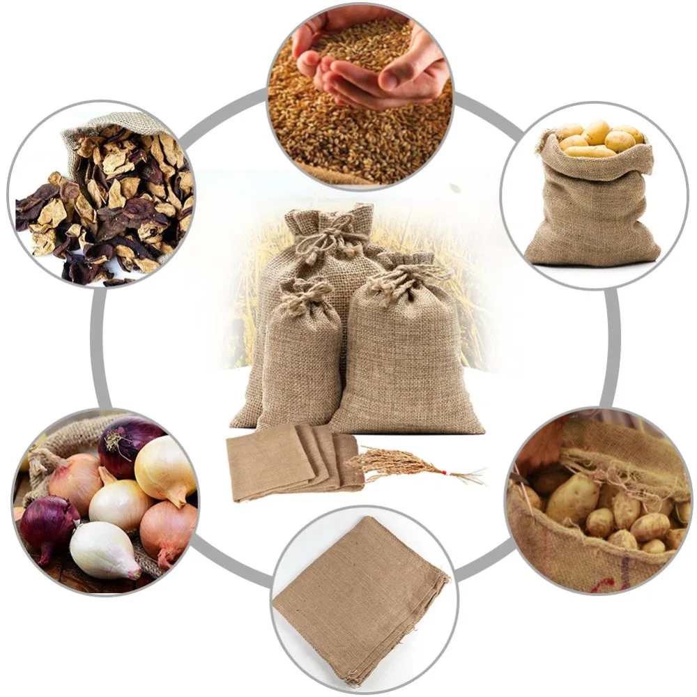 1PC Natural Jute Burlap Sacks  - Food Storage In Roots recension och pris