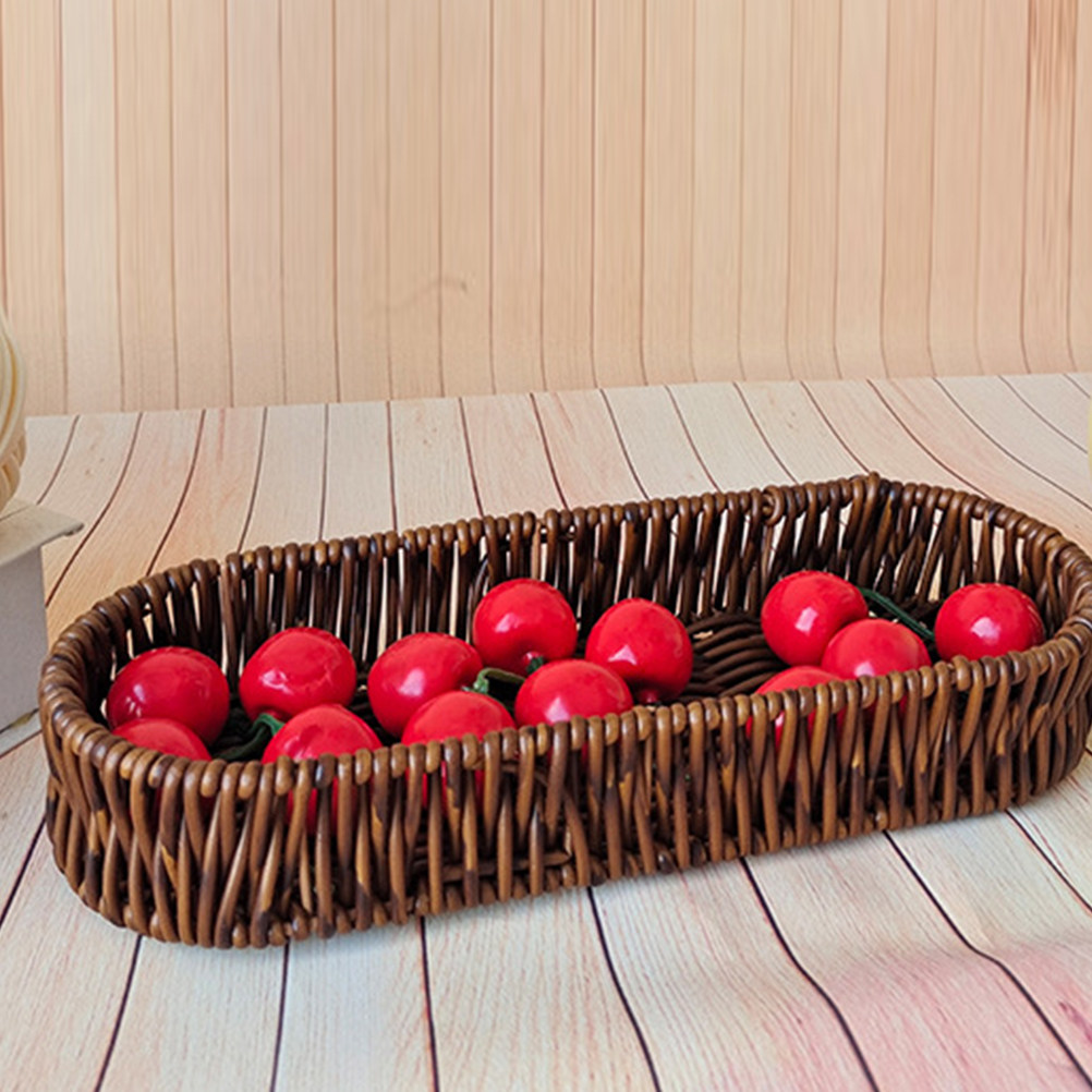 Oval Bread Basket Plastic Imit - Food Storage Table recension och pris