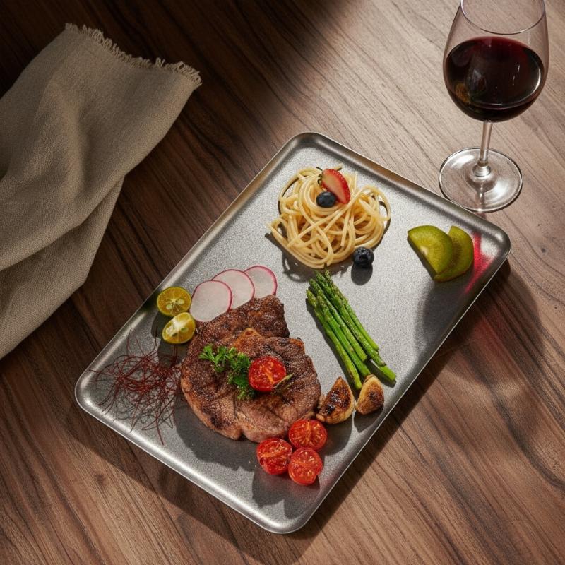Stainless Steel Square Snack P - Food Storage Table recension och pris