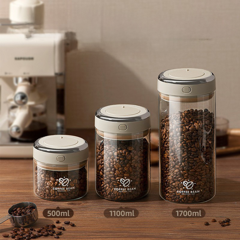 500/1100/1700ml Coffee Beans V - Food Storage Glass Containers recension och pris