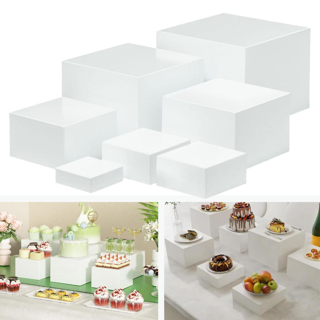 7 Pieces Acrylic Cube Display  - Food Storage Table recension och pris