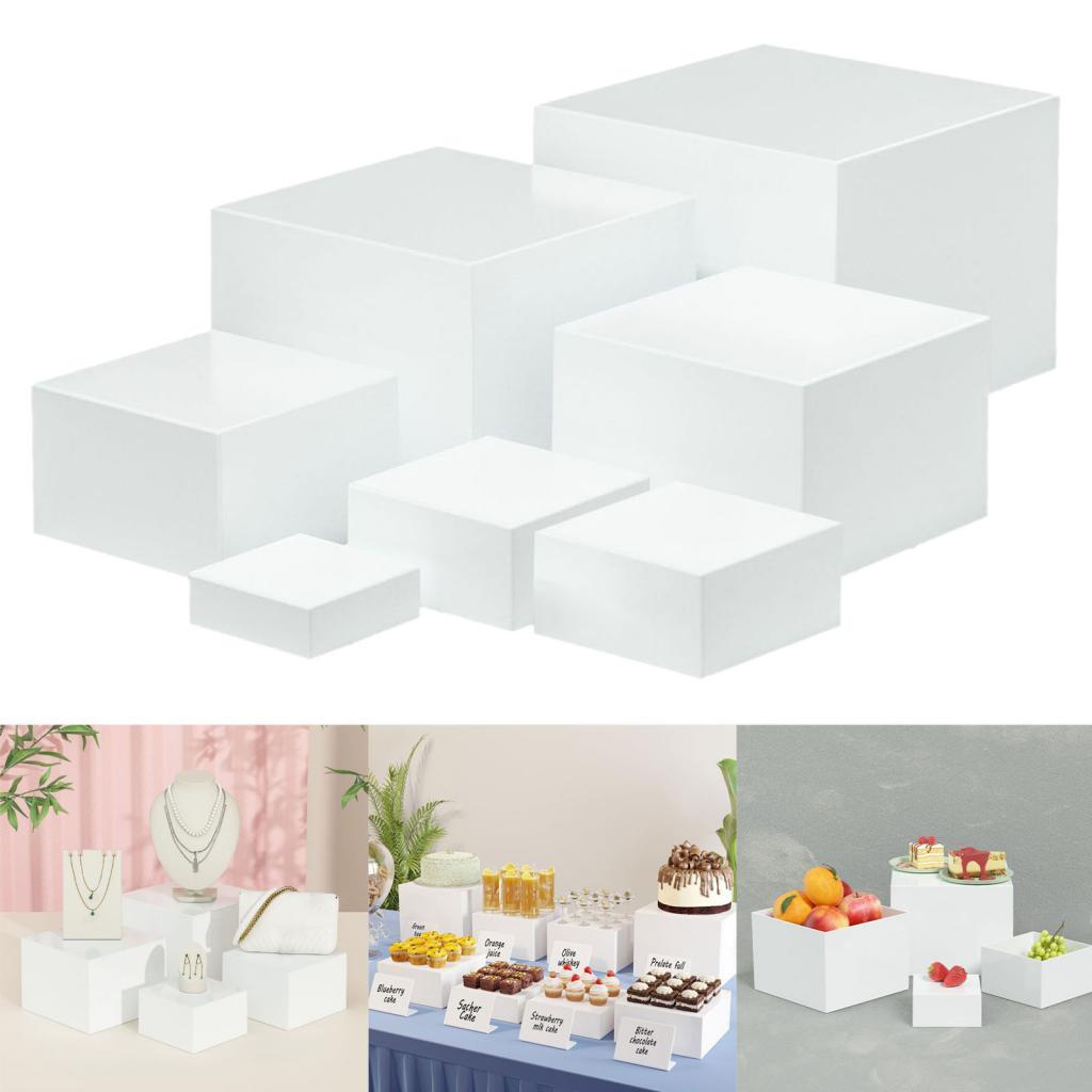 7 Pieces Acrylic Cube Display  - Food Storage Table recension och pris