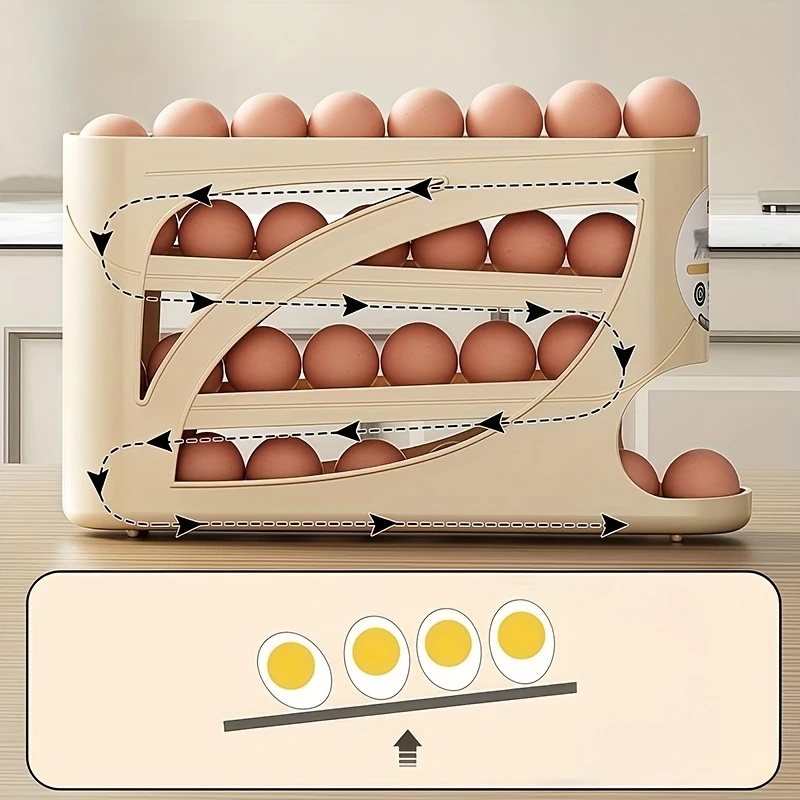 2-4 Tier Rolling Egg Storage C - Food Storage Cabinet For Kitchen recension och pris