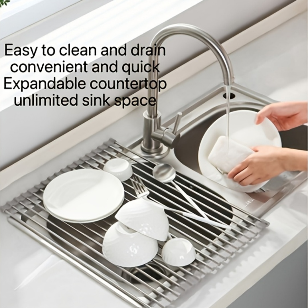 1PC Folding Roll Sink Drainer  - Food Storage Rack For Kitchen recension och pris