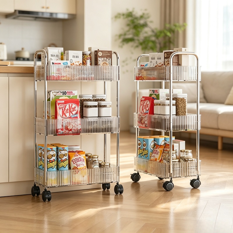Multi-layer Rolling Cart with  - Food Storage Rack For Kitchen recension och pris