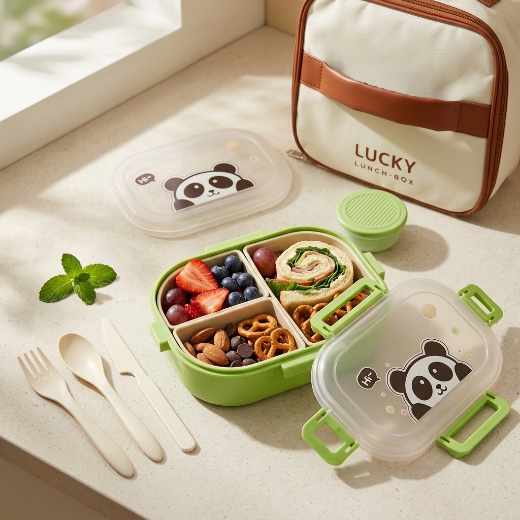 Reusable Plastic Divided Bento - Food Storage Microwave Safe recension och pris