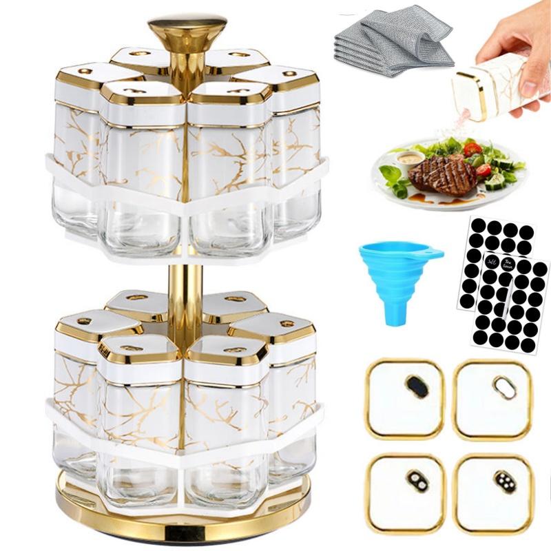 360° Rotating Spice Rack Organ - Herb Keeper Container recension och pris