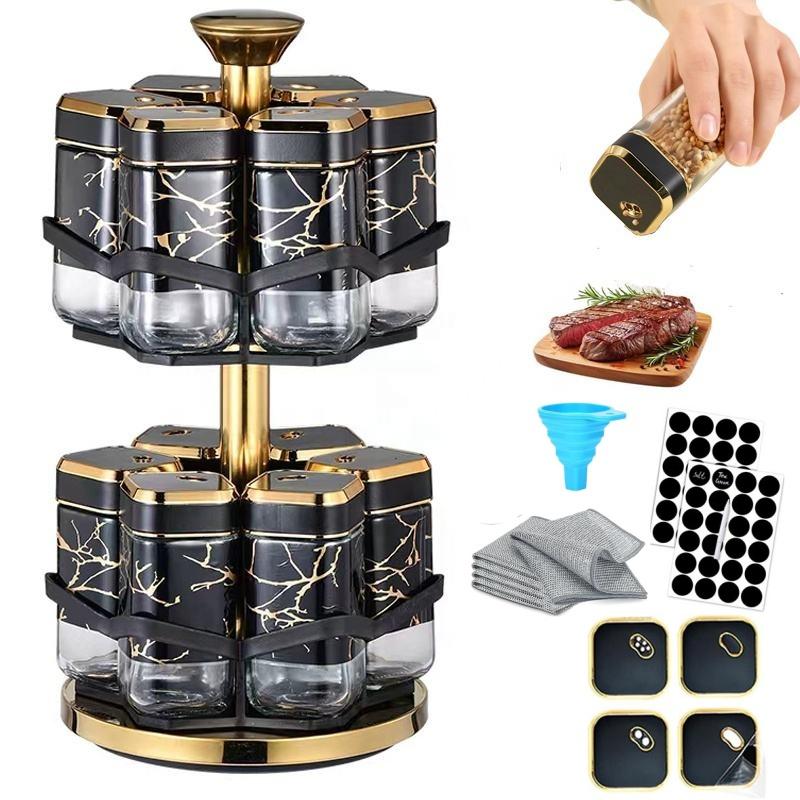 360° Rotating Spice Rack Organ - Herb Keeper Container recension och pris