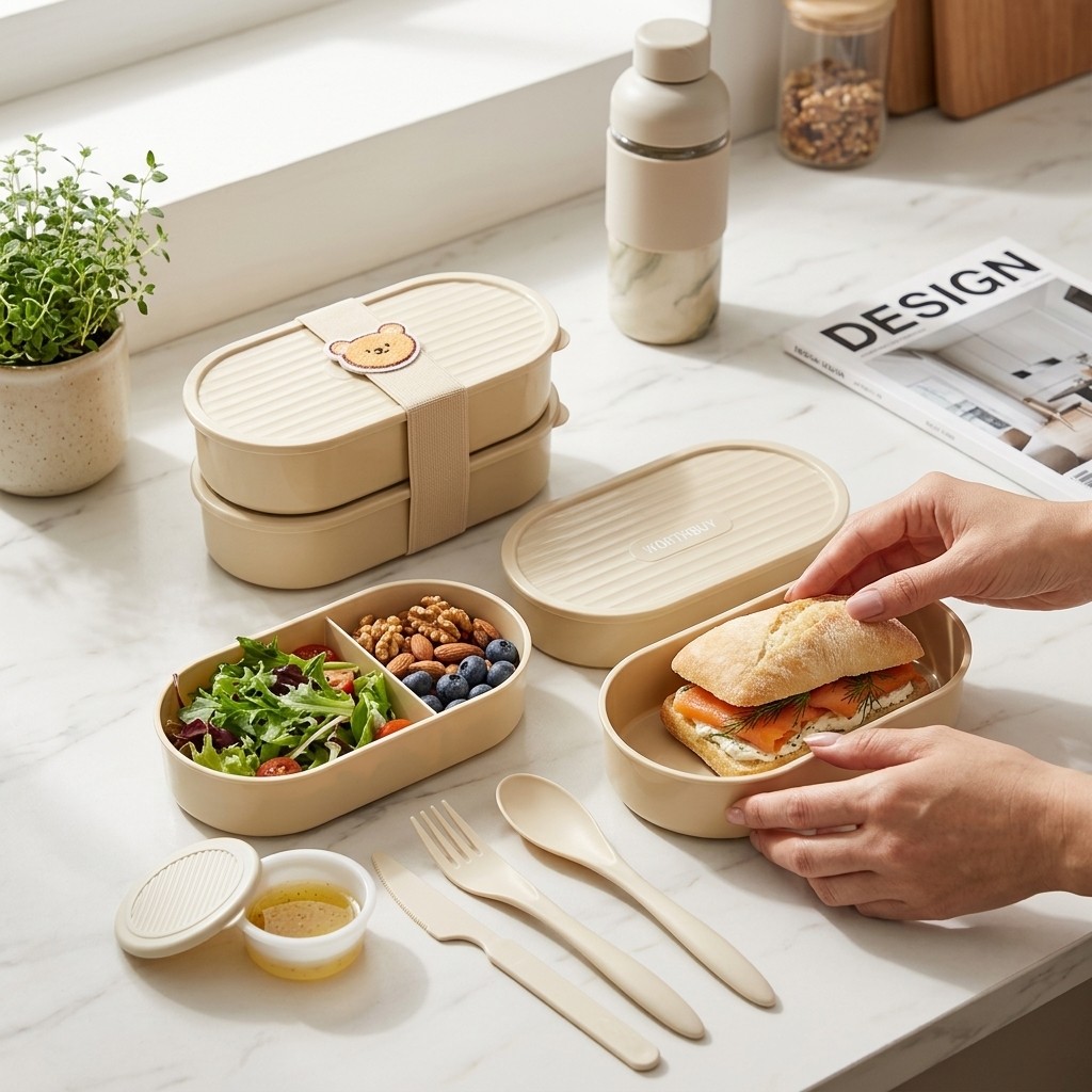 Double Layer Oval Lunch Box Wi - Food Storage Microwave Safe recension och pris