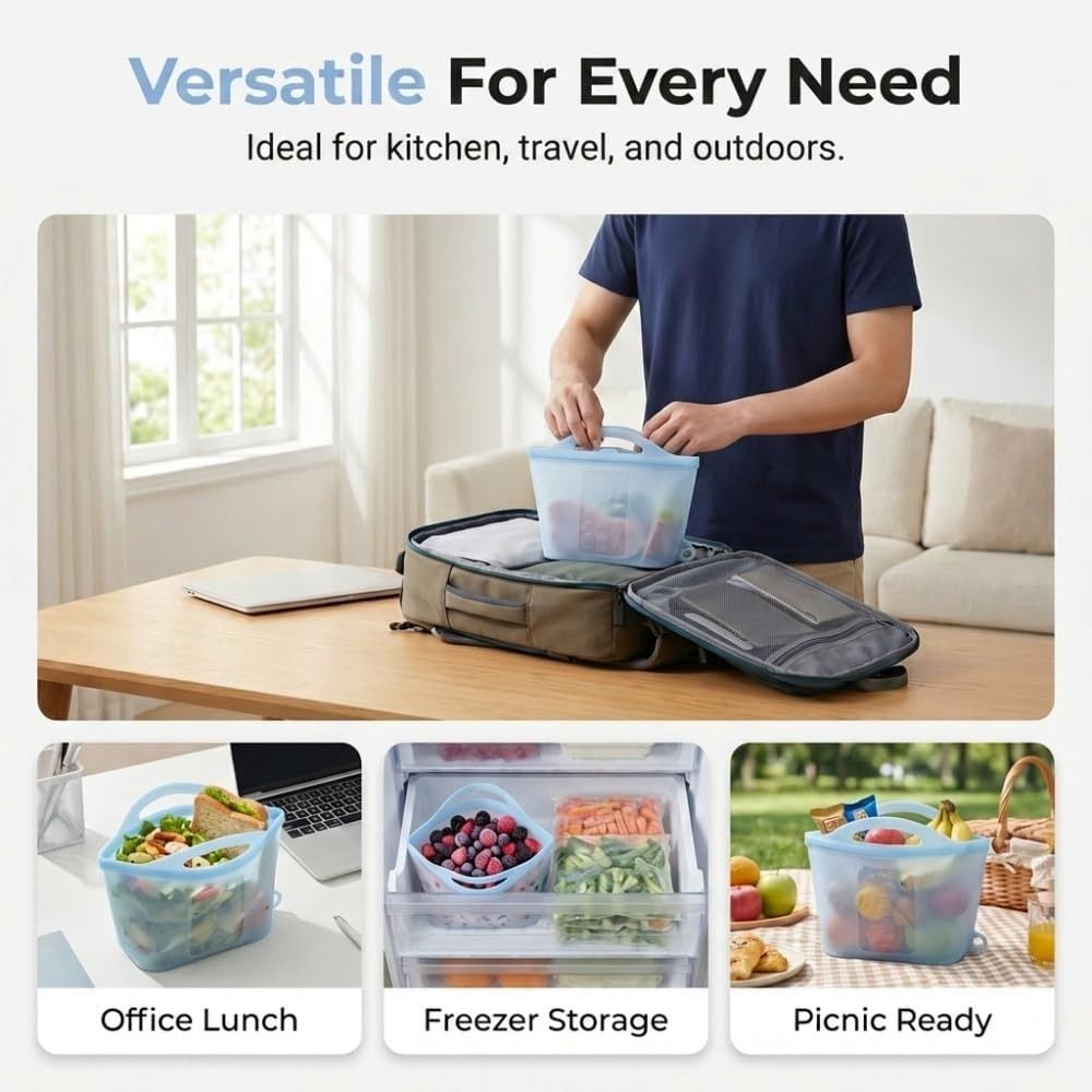 1500ml Food Storage Bags Reusa - Food Storage Ziploc recension och pris