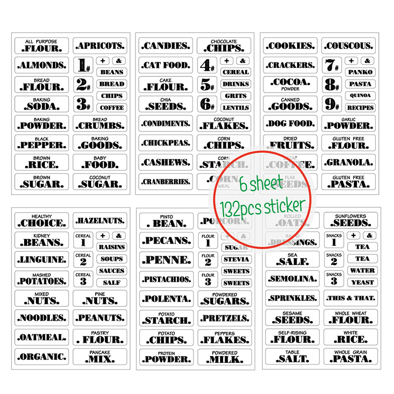 132pcs Kitchen Food Stickers W - Food Storage Label recension och pris