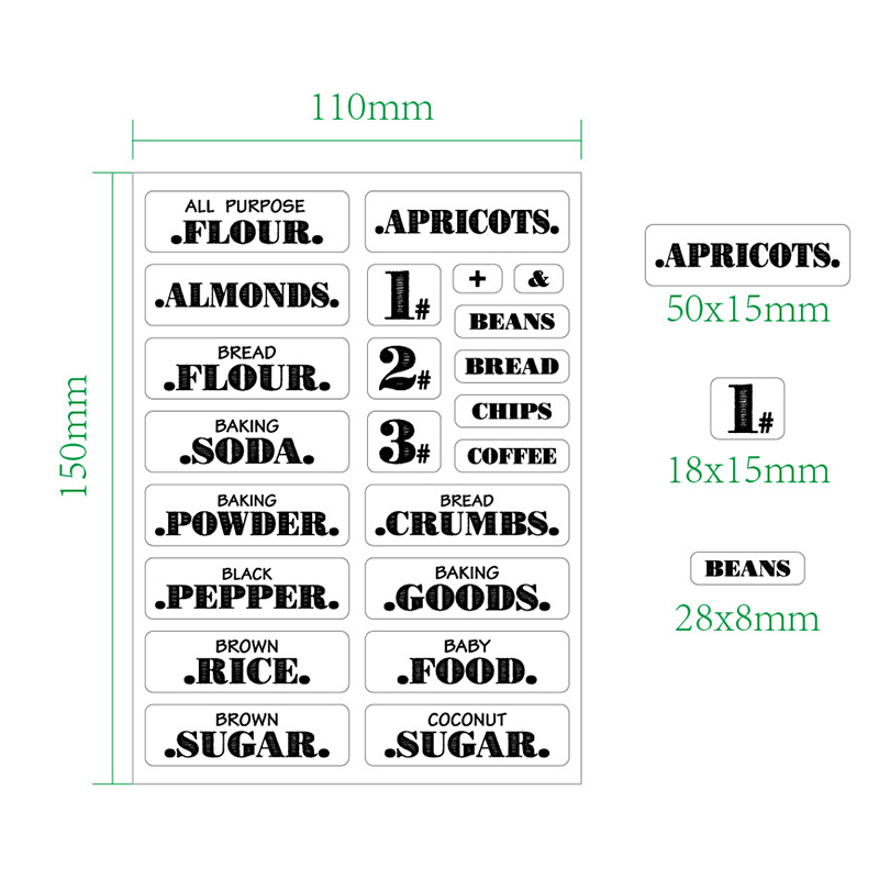 132pcs Kitchen Food Stickers W - Food Storage Label recension och pris