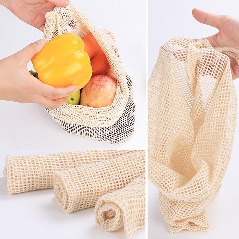 3PCS/LOT Cotton Mesh Vegetable - Produce Bag Reusable Mesh recension och pris